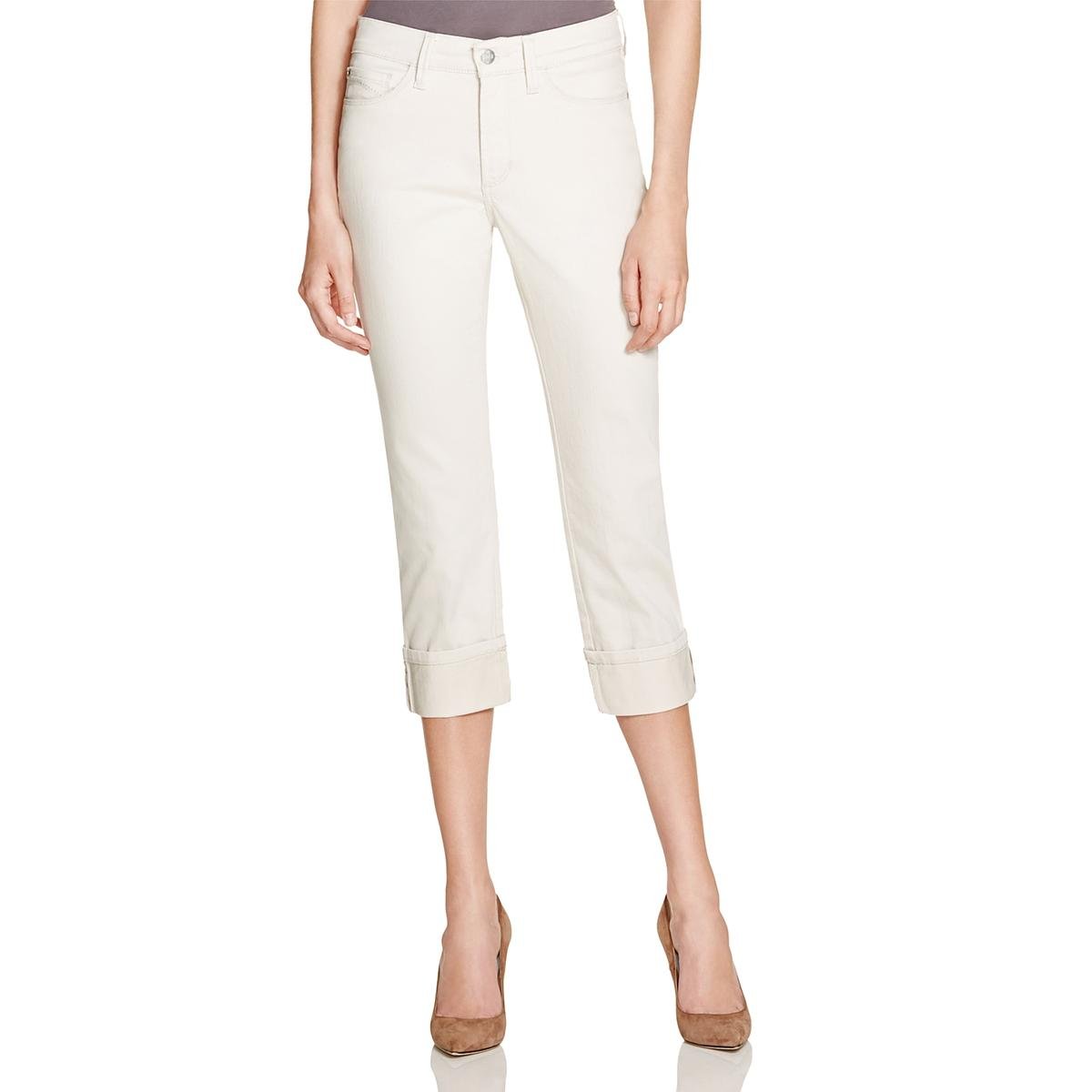NYDJ Women's Dayla Wide Cuff Capri Jeans - Stretch Denim Pants for Casual Wear & Summer Outfits | Comfortable Mid-Rise Fit for Work, Travel & Everyday Style