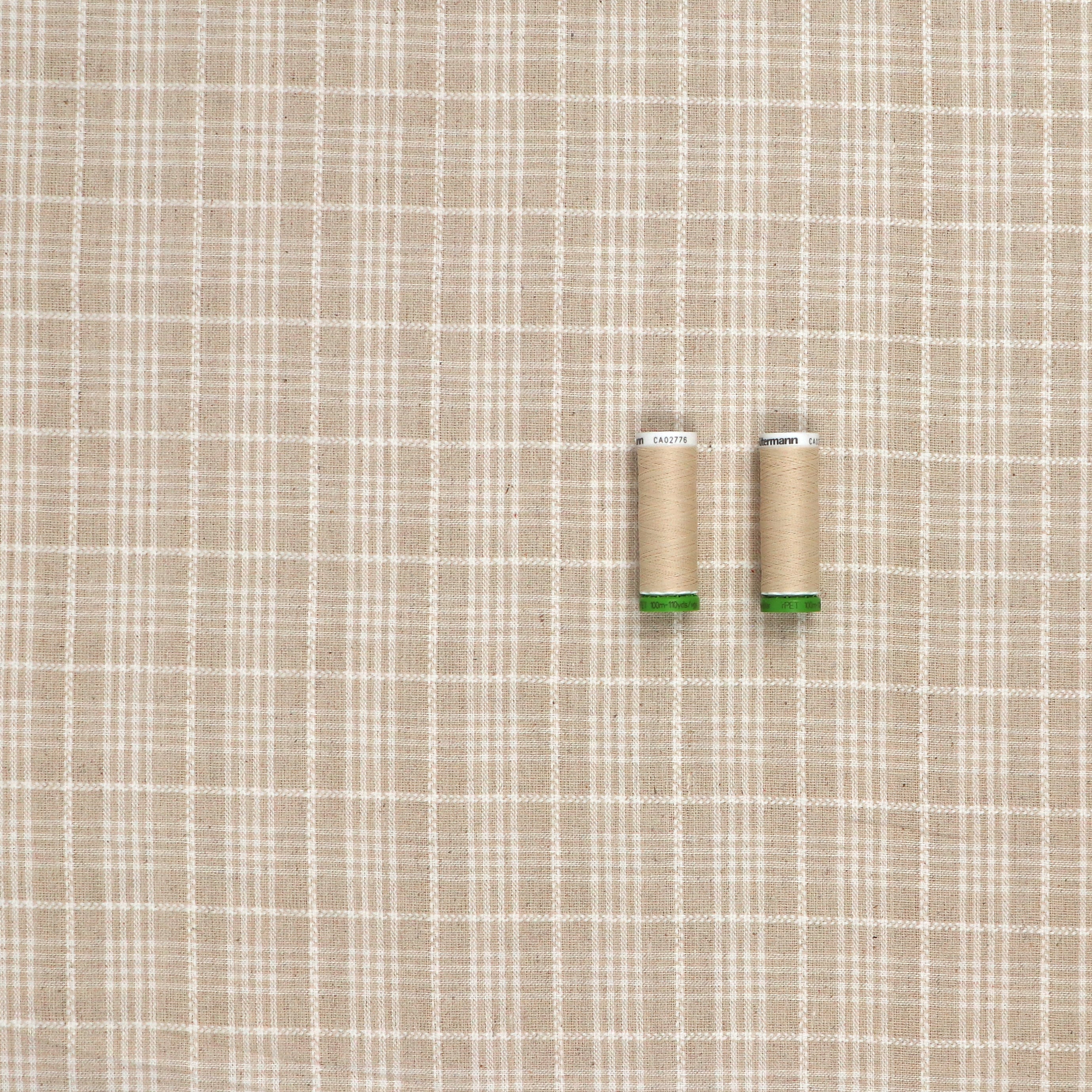 Premium Viscose Linen Blend Fabric - Yarn Dyed Check Pattern Textile for Dresses, Curtains & Home Decor - Soft Breathable Material for Summer Fashion & DIY Projects