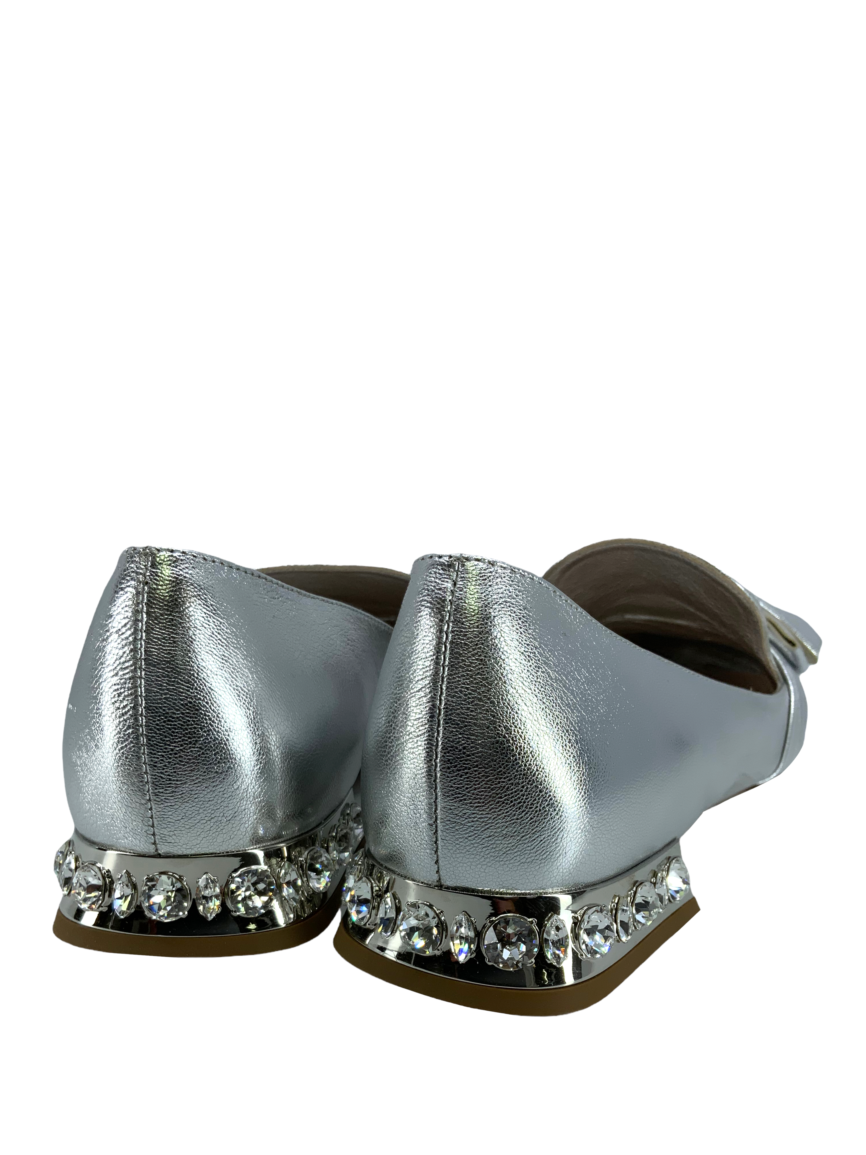 Miu Miu Women's Leather Jeweled Heel Pumps Shoes Size 8.5 - Elegant Dress Shoes for Weddings, Parties & Special Occasions