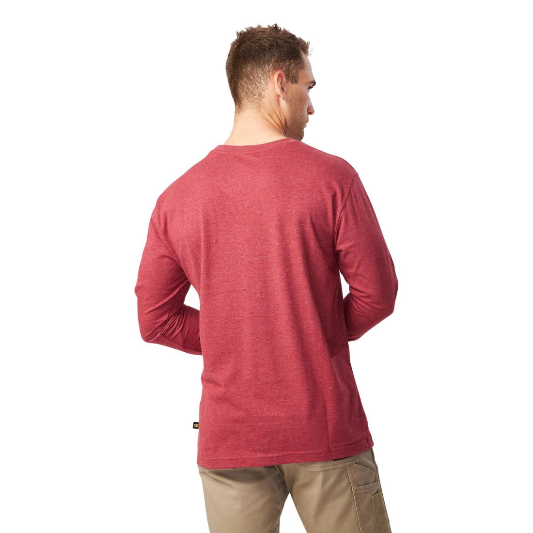 CAT Trademark Banner Long Sleeve Work Shirt 1510034 - Brick Heather | Durable Workwear for Construction & Outdoor Jobs | Perfect for Mechanics, Engineers & Heavy Duty Work