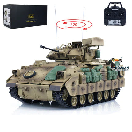 1/16 Tongde RC Battle Tank M2A2 Bradley Electric Infantry Fighting Vehicle with Barrel Recoil System - US Stock Remote Control Military Tank Model for Collectors & Battle Simulation (Indoor/Outdoor Play)