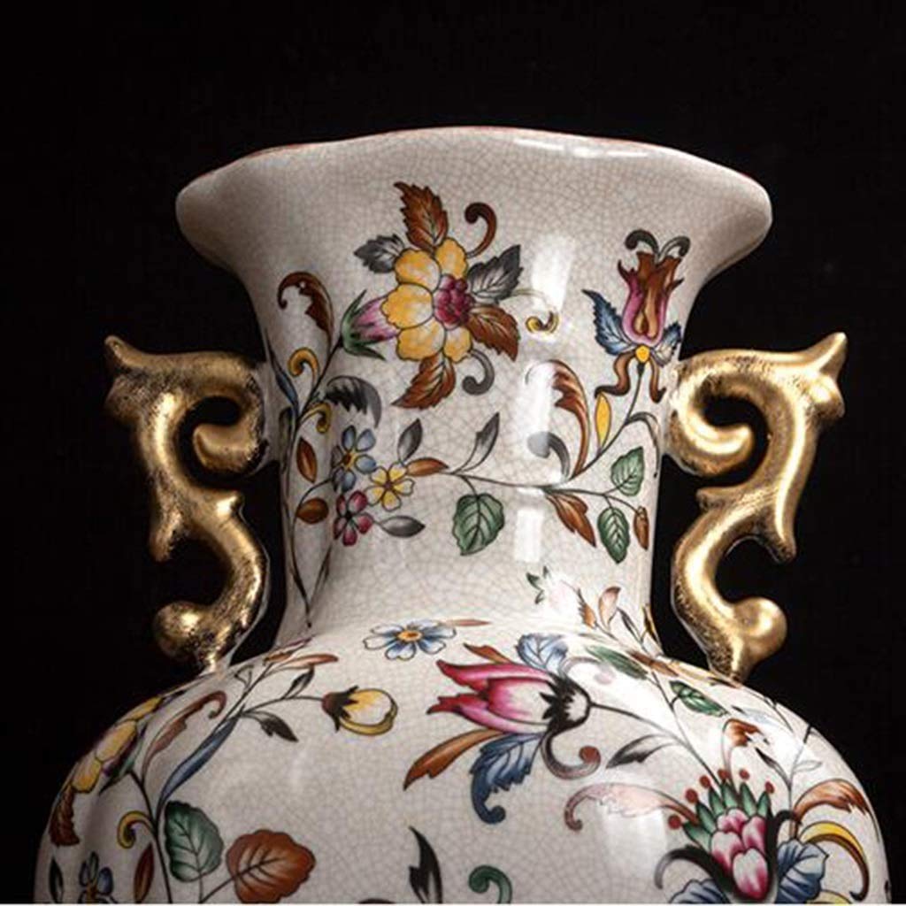 Golden Ceramic Vase Ceiling Decoration - 36X20cm Elegant Home & Living Room Decor for Flowers & Crafts | Perfect for Model Rooms, Wedding Decor, and Luxury Interior Design by WHLONG