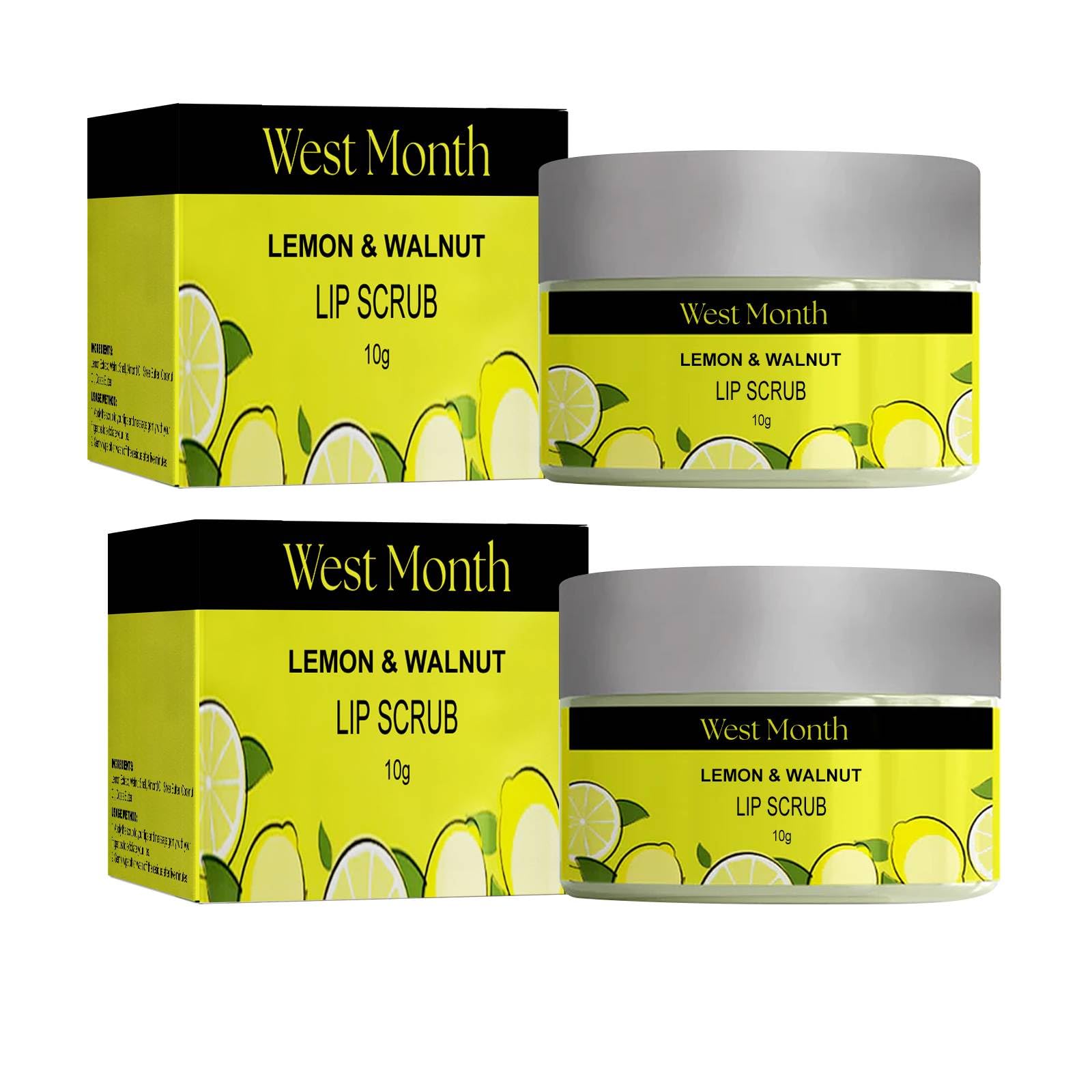 Vitamin C Lemon Lip Scrub for Dry Lips - Natural Exfoliating & Moisturizing Lip Care - Travel-Friendly Lip Scrub for Soft, Smooth Lips | Perfect for Winter Care & Pre-Lipstick Prep