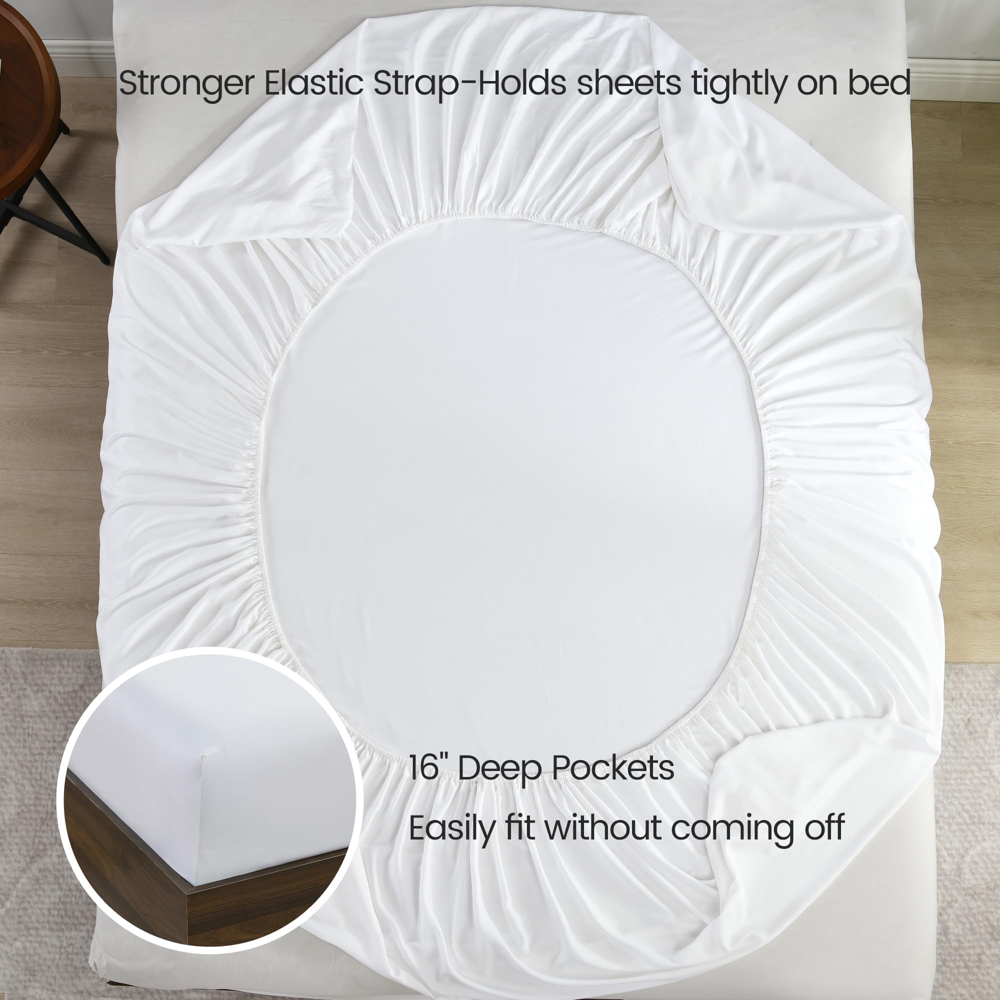 Bamboo Viscose King Size Sheets Set - 16