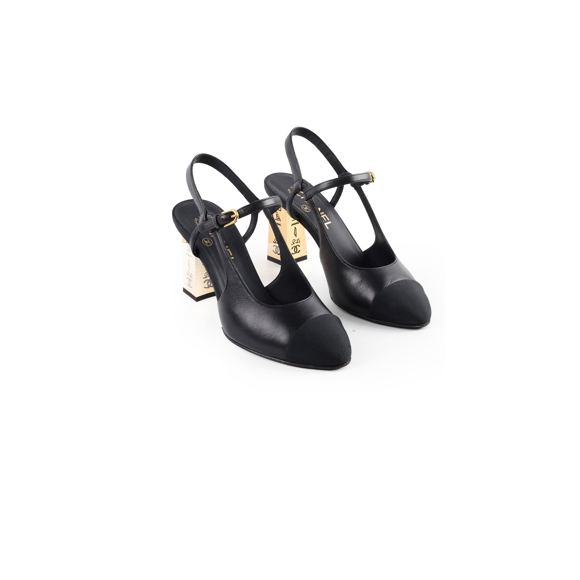 Chanel Black Slingback Pumps Size 38.5 - Elegant Women's Heels for Office, Party & Special Occasions