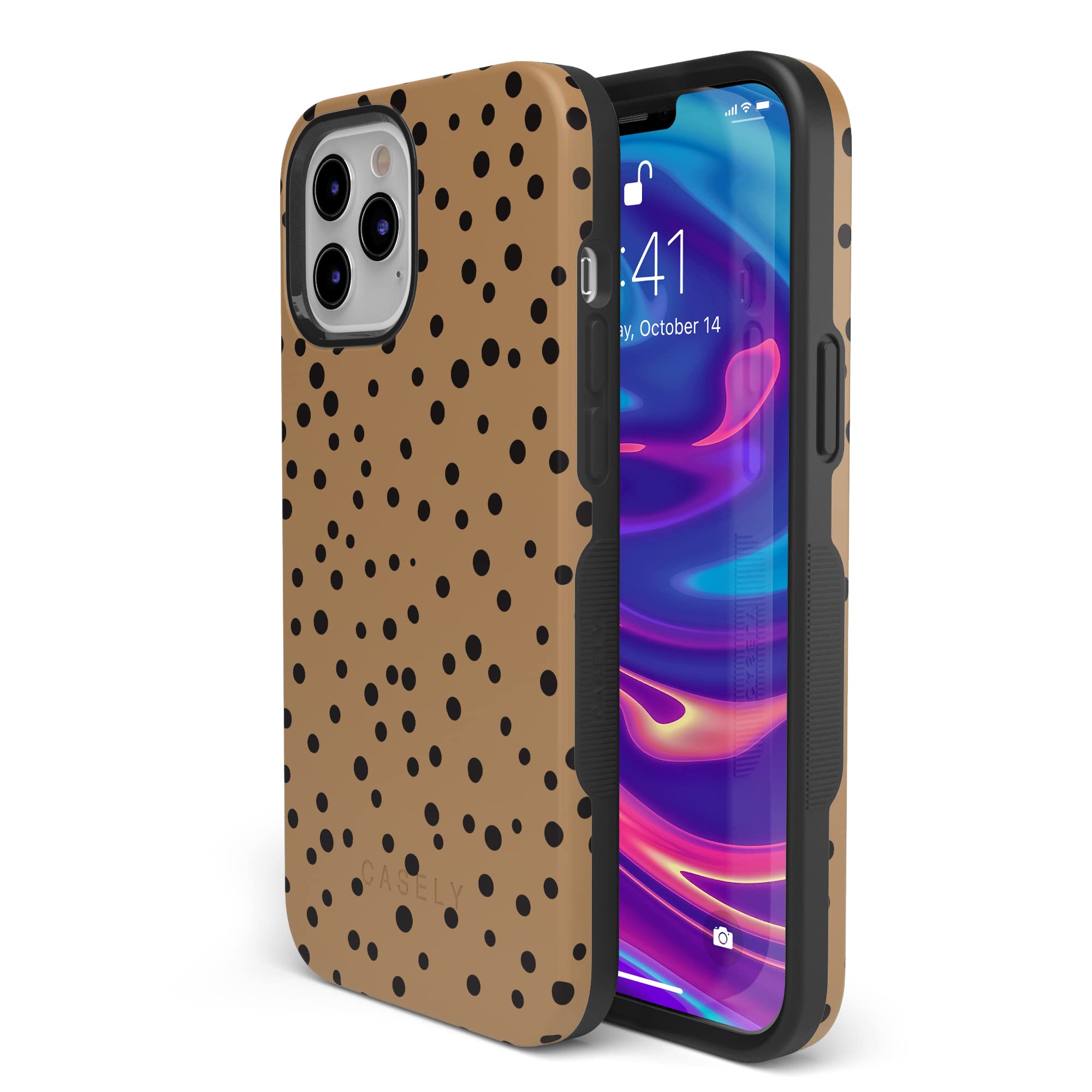 Casely iPhone 12 Pro Max Case - Stylish Dotted Animal Print Protective Cover | Trendy Phone Case for Women & Men | Perfect for Everyday Use, Work & Travel