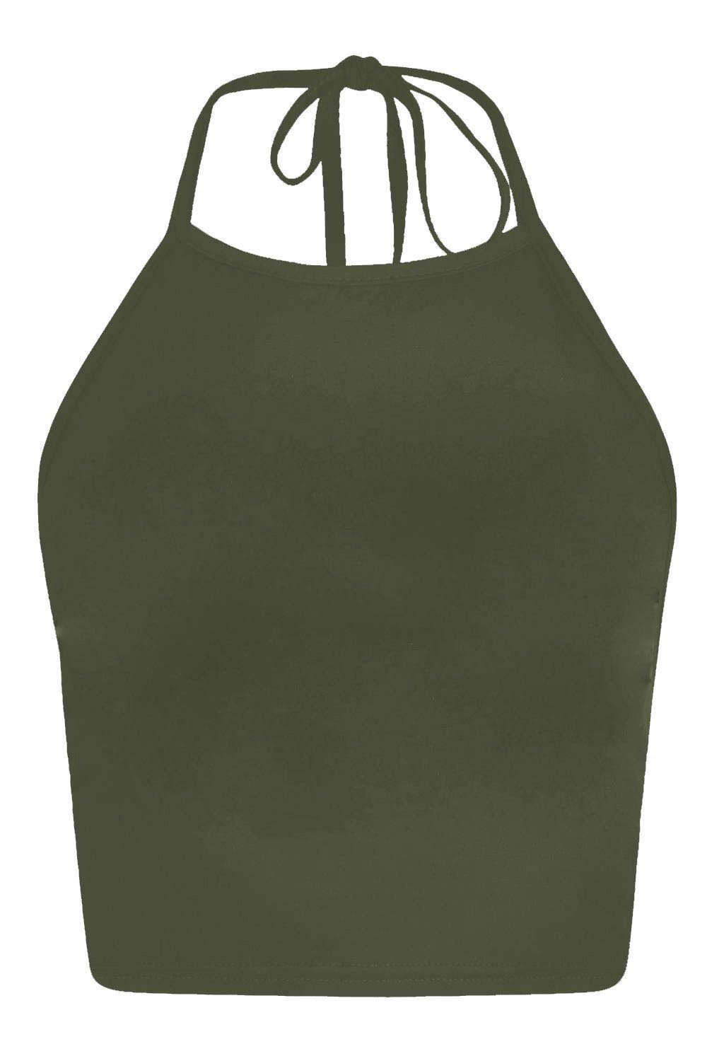Women's Plain Halter Neck Crop Top - Sexy Summer Tank Tops for Women | Perfect for Beach, Pool Party & Casual Outfits