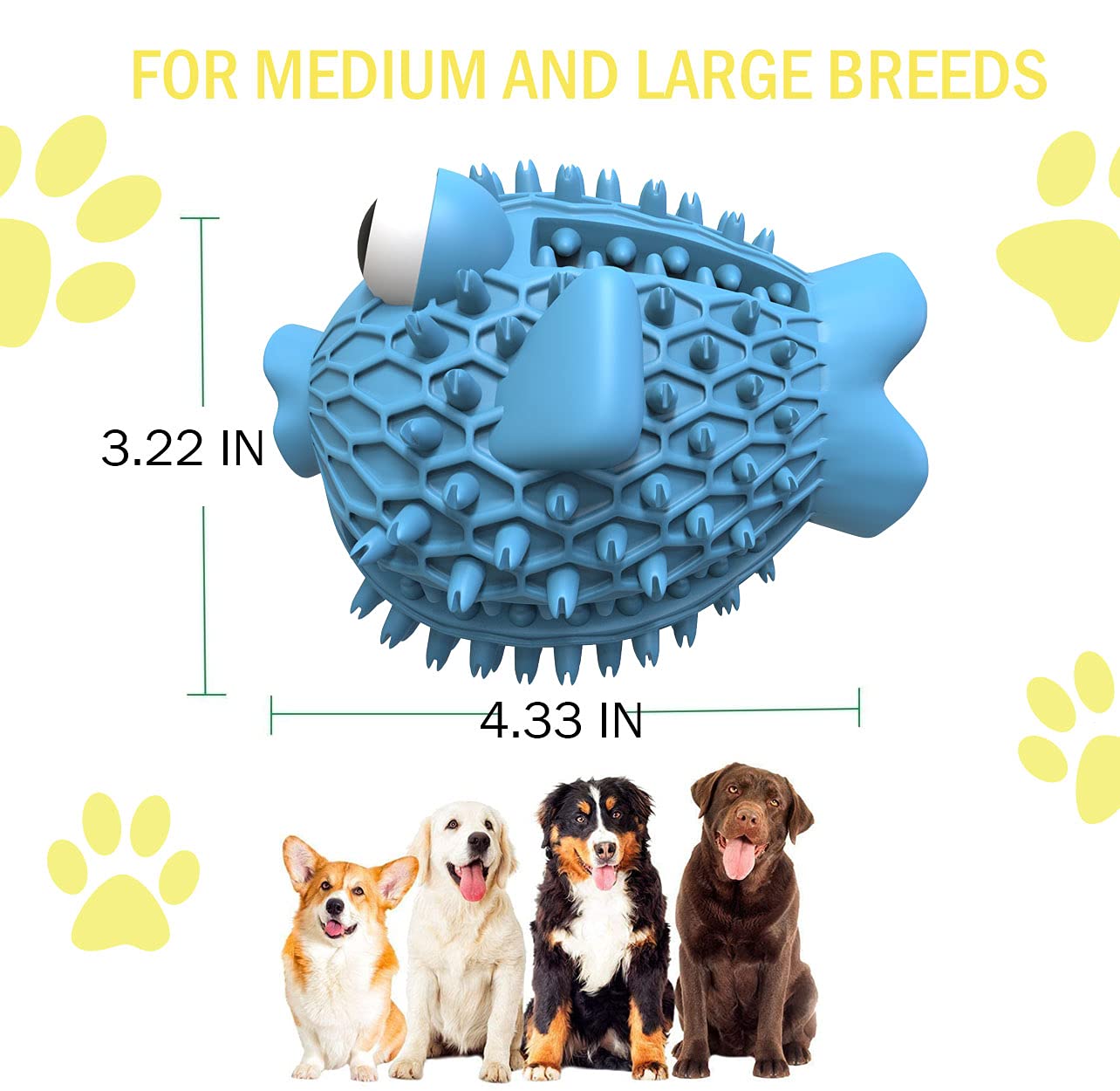 Durable Natural Rubber Dog Chew Toy for Aggressive Chewers - Large & Medium Breed Teeth Cleaning Squeaky Toy with Milk Flavor | Anxiety Relief & Slow Feeder Puzzle for Dogs | Perfect for Teething, Boredom Relief & Dental Health