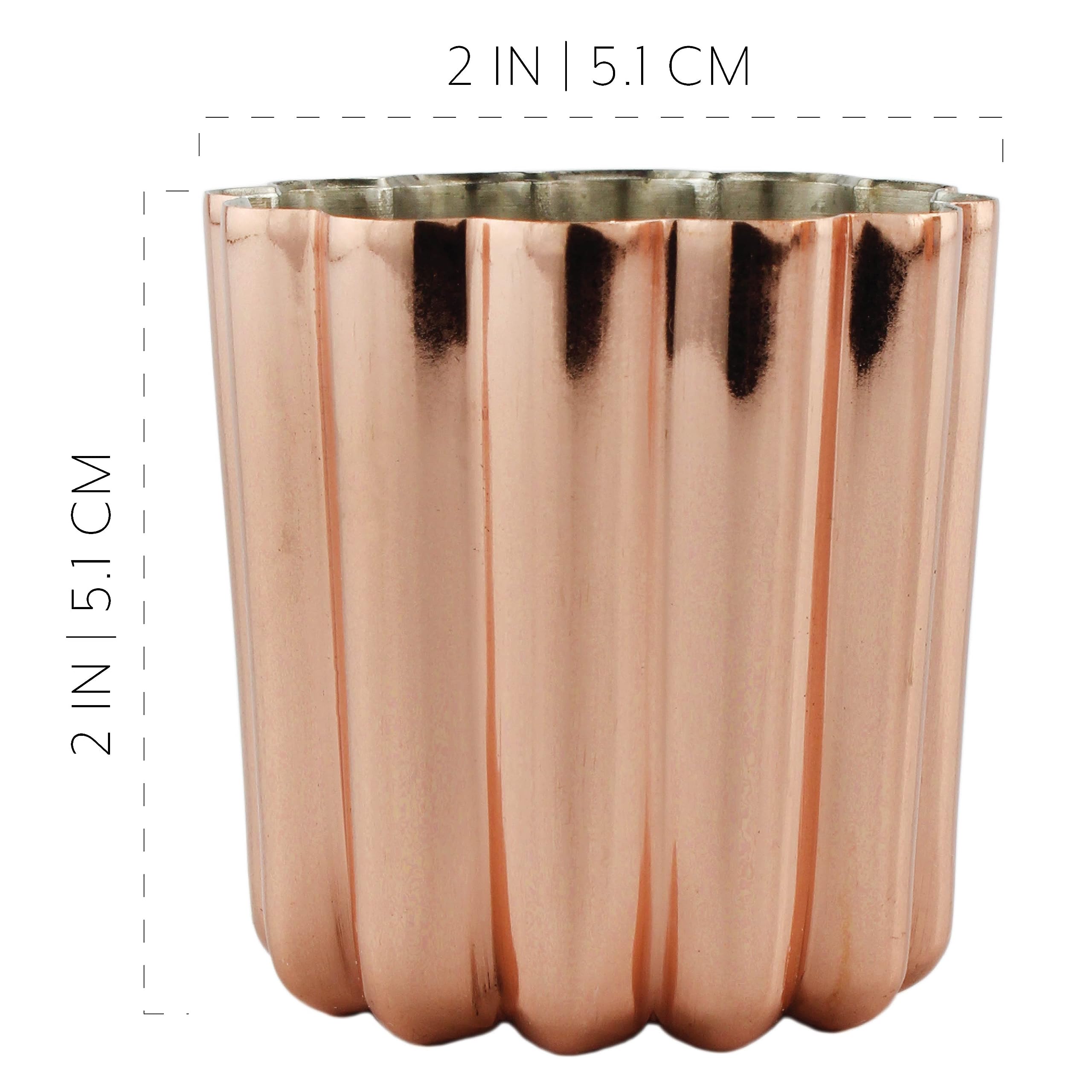 Darware Copper Canelle Pastry Molds (4-Pack) - 2-Inch Bordeaux French Custard Cannele Cake Baking Molds | Premium Heat-Conducting Copper for Perfect Pastries | Ideal for Home Bakers & Professional Chefs