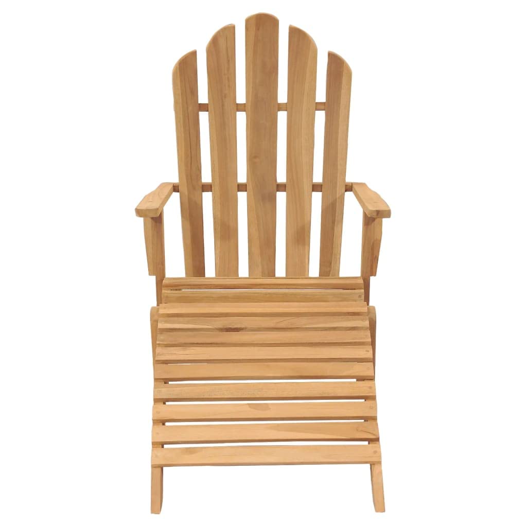 Premium Teak Wood Adirondack Chair with Footrest - Durable Outdoor & Indoor Lounge Chair for Patio, Garden, Dining Room & Living Room - Perfect for Relaxing, Entertaining & Sunbathing