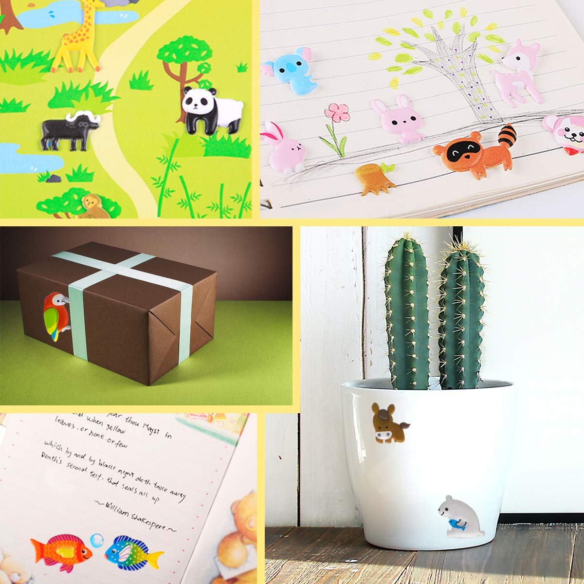400+ 3D Puffy Stickers for Kids - 8 Unique Animal-Themed Sheets | Bulk Scrapbooking Supplies, Birthday Party Favors & Teacher Rewards | Perfect for DIY Crafts, School Projects & Gift Giving