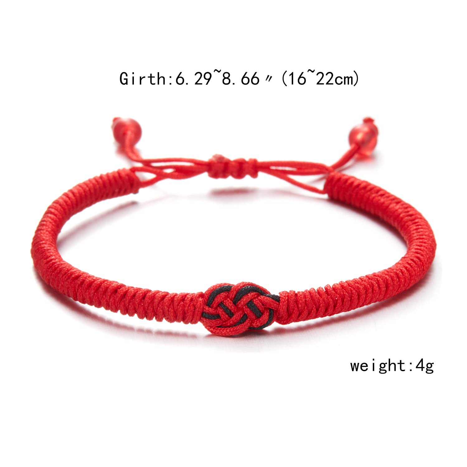 RINHOO Adjustable Red String Bracelet - Vajra Knot Good Luck Protection Bracelet for Couples, Friends, Family, Women & Men | Perfect for Gifts, Meditation & Spiritual Protection