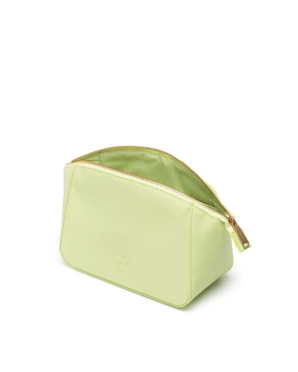 Herschel Milan Vegan Leather Toiletry Bag - Shadow Lime | Travel & Gym Essentials for Men & Women