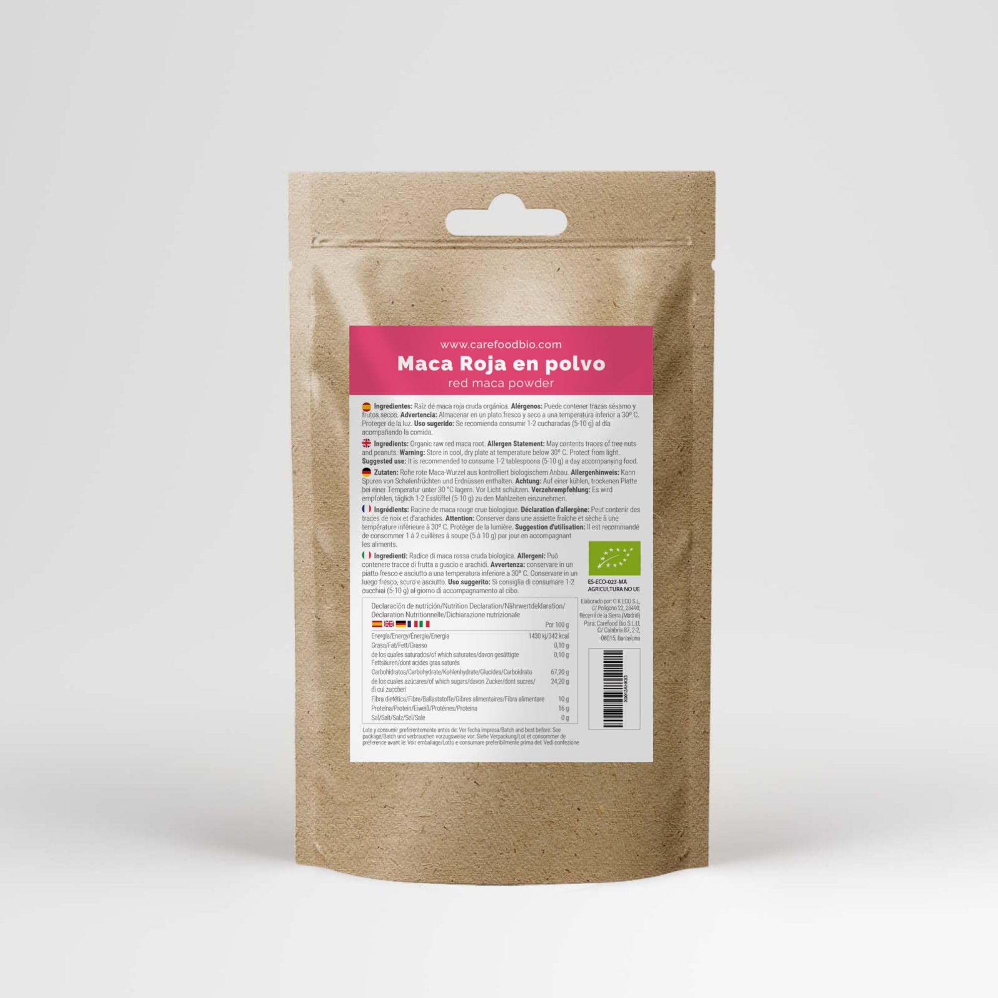 Organic Red Maca Powder by Carefood | 100% Certified Peruvian Red Maca Root | Freshly Harvested from the Andes Mountains - 200g | Boost Energy, Libido & Hormonal Balance for Men & Women