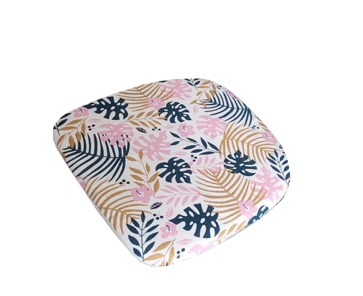 Peacewish Cotton Dining Chair Cushions - Set of 2 Leaf-Pattern Kitchen Seat Pads for Comfortable Dining & Home Decor
