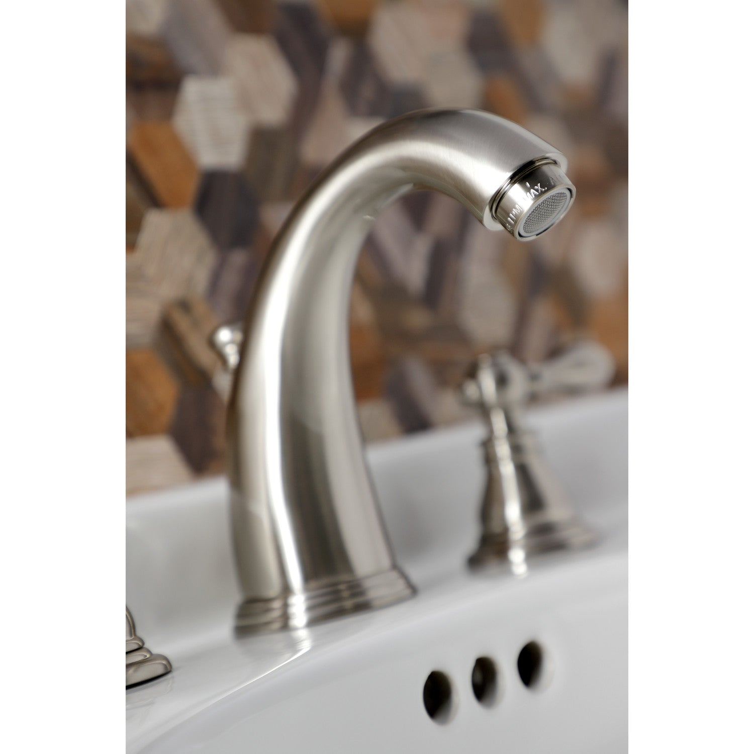 American Classic KB988ACL Brushed Nickel Widespread Bathroom Faucet - 3 Hole Deck Mount with Pop Up Drain - Perfect for Modern Bathroom Renovations & Vanity Upgrades