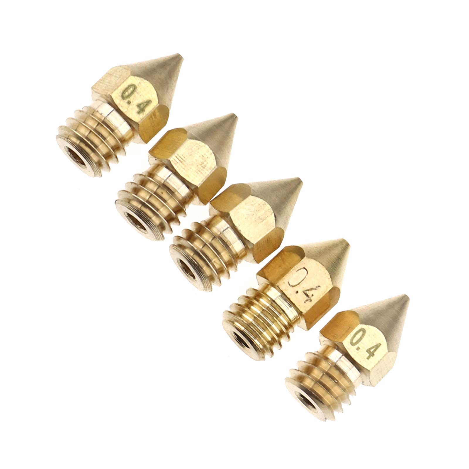 5-Pack Stainless Steel Heater Blocks with PTFE Throat Tubes & Nozzles for 1.75mm Filament MK8 3D Printer - Perfect for DIY Printing, Repairs & Upgrades