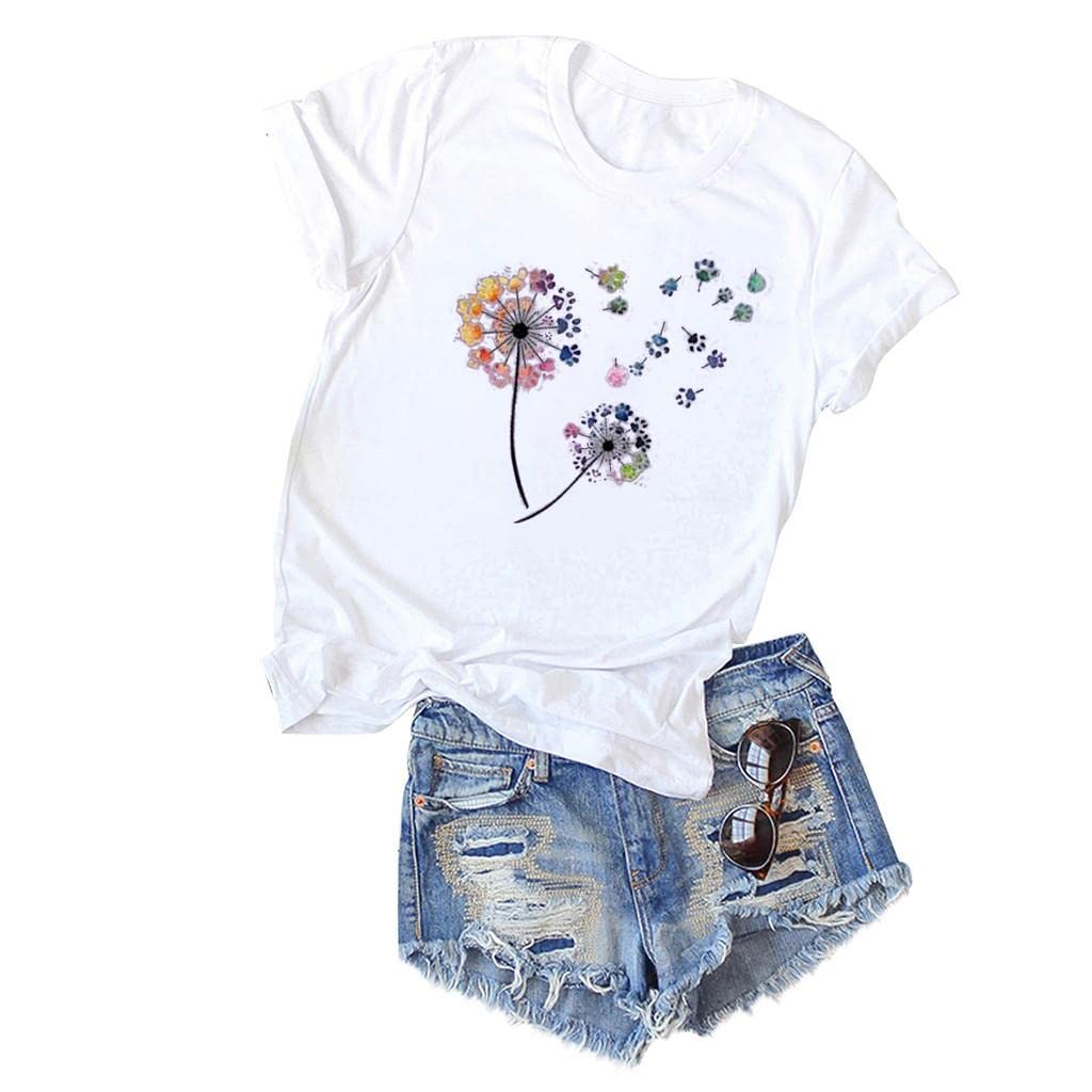 Plus Size Women's Dandelion Printed Blouses & Casual T-Shirts - Aayomet Fashion Tops for Everyday Wear, Work & Weekend Outfits