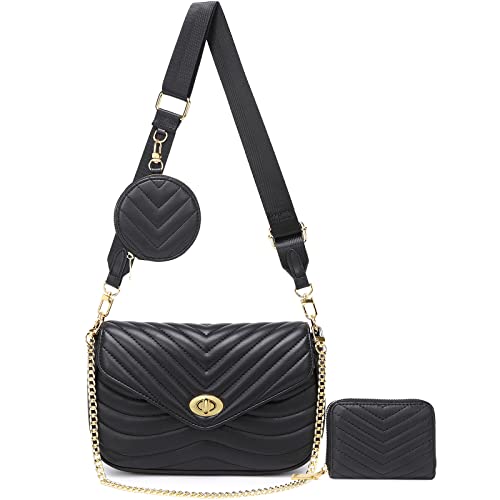 JEEHAN Women's Quilted Crossbody Bag - Stylish Designer Shoulder Handbag & Small Purse for Everyday Use, Travel, and Shopping
