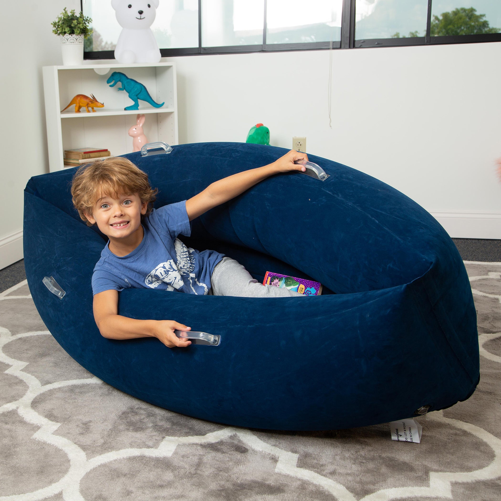 Bouncyband® Comfy Hugging Peapod Sensory Pod for Kids - 48 Inch Blue Sensory Body Sock for Calming, Focus & Relaxation - Perfect for ADHD, Autism & Sensory Processing Disorder at Home or School