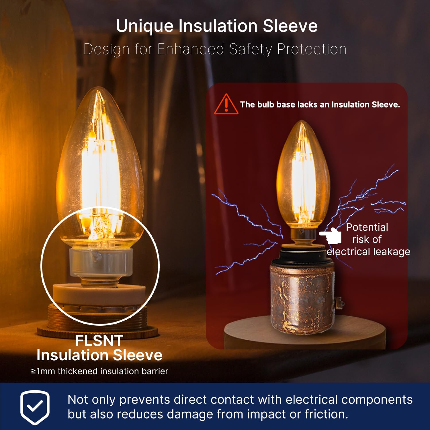 60W Equivalent LED Chandelier Light Bulbs - Dimmable E12 Base, Clear B11 LED Filament Candelabra Bulbs (2700K Soft White, 6 Pack) - Perfect for Dining Room, Bedroom, and Vintage Style Lighting