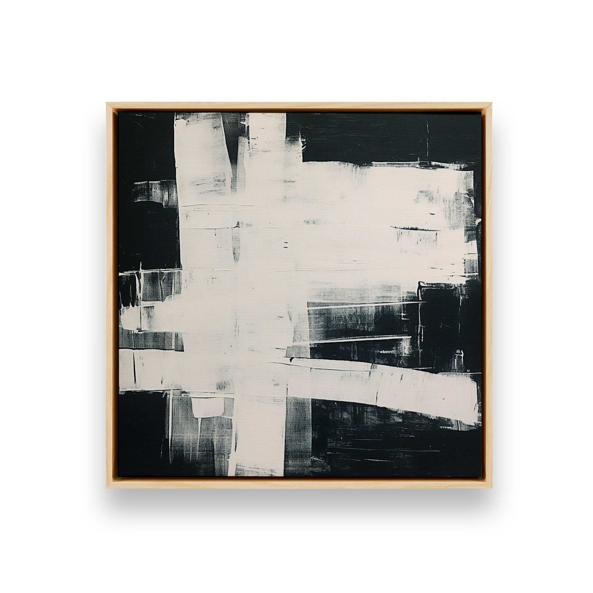 Eclipsed Onyx Tangle I Abstract Art Print on Canvas - Modern Wall Decor for Living Room, Bedroom & Office