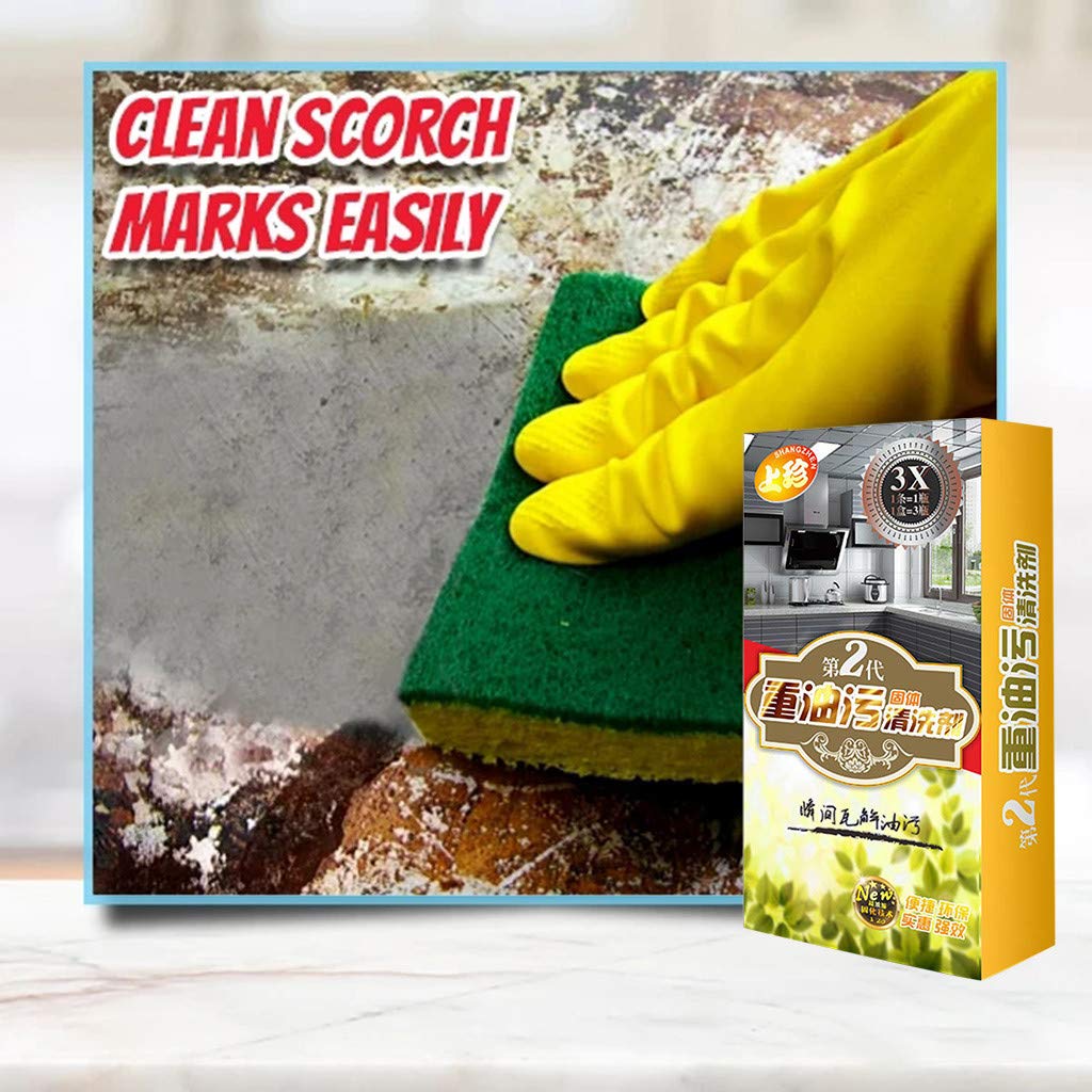 Ellymi 2-Pack Heavy Duty Kitchen Degreaser Powder - Oil Stain & Scorch Mark Remover for Stoves, Walls & Cookware | Deep Cleans Grease, Smoke Residue & Tough Kitchen Grime