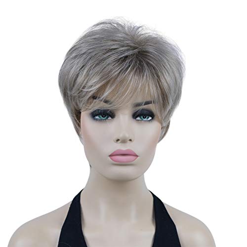 Lydell 8 Inch Short Straight Synthetic Wigs for Women - Heat Resistant 230T Layered Natural Hair Wig - Perfect for Daily Wear, Cosplay & Costume Parties