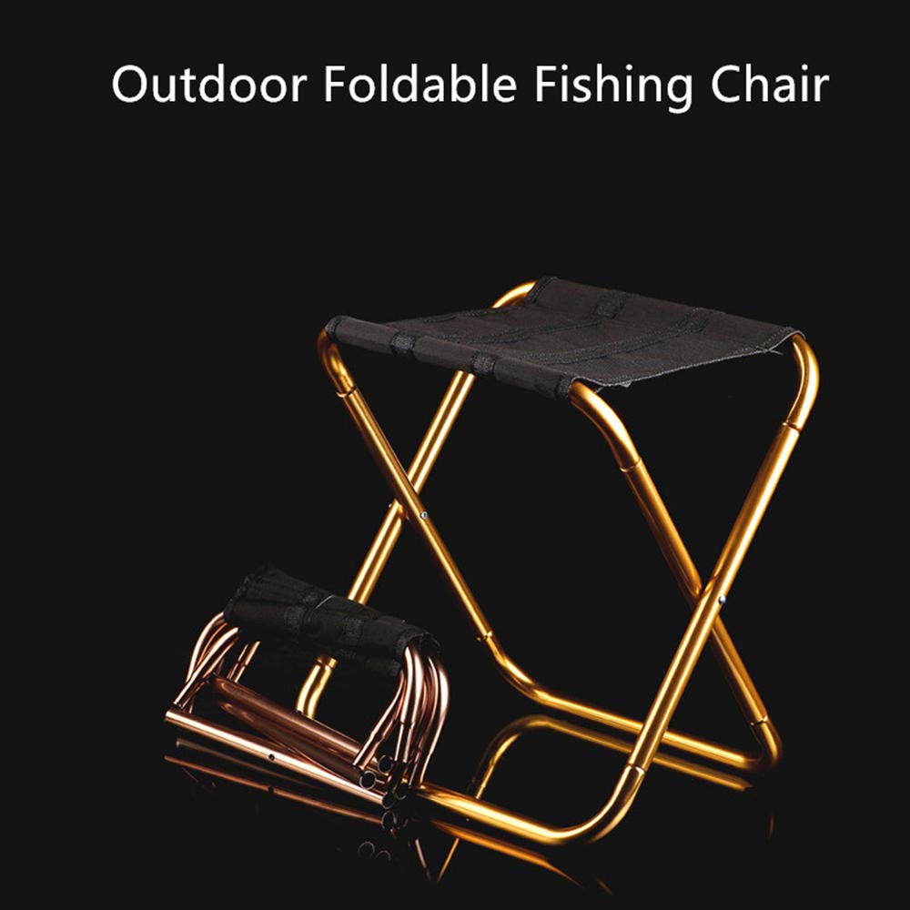 Ultra Lightweight Portable Folding Stool - Compact Foldable Chair for Outdoor Camping, Fishing, Picnics, Travel & Subway Commute - Gold (Perfect for Small Spaces, On-the-Go Seating & Outdoor Adventures)