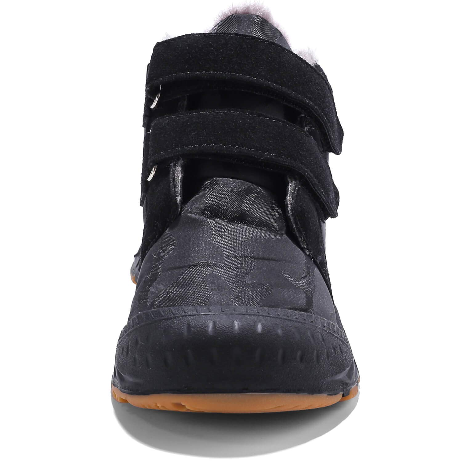 Kids' Winter Snow Boots - Anti-Slip Ankle Boots with Hook & Loop Fastener & Fur Lining - Black Size 11.5 - Warm Waterproof Shoes for Boys & Girls - Perfect for Snow Play, Sledding & Cold Weather Activities