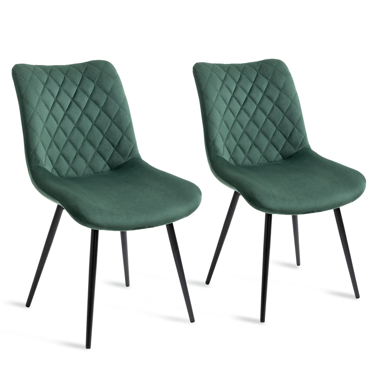 ANOUR Modern Velvet Dining Chairs Set of 2 - Upholstered Side Chairs with Metal Legs for Kitchen, Living Room, Bedroom & Vanity - Elegant Seating for Dinner Parties, Home Decor & Small Spaces