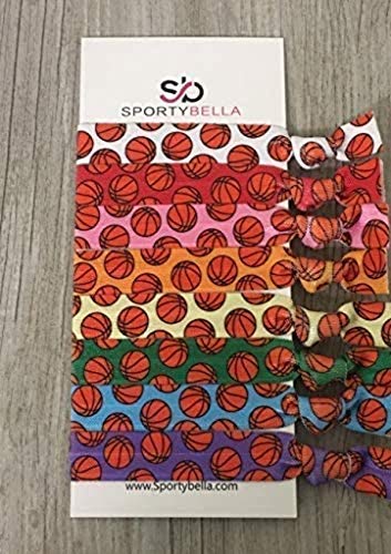 Basketball Hair Ties for Girls - No Crease Elastics for Players & Teams - Perfect for Games & Practice
