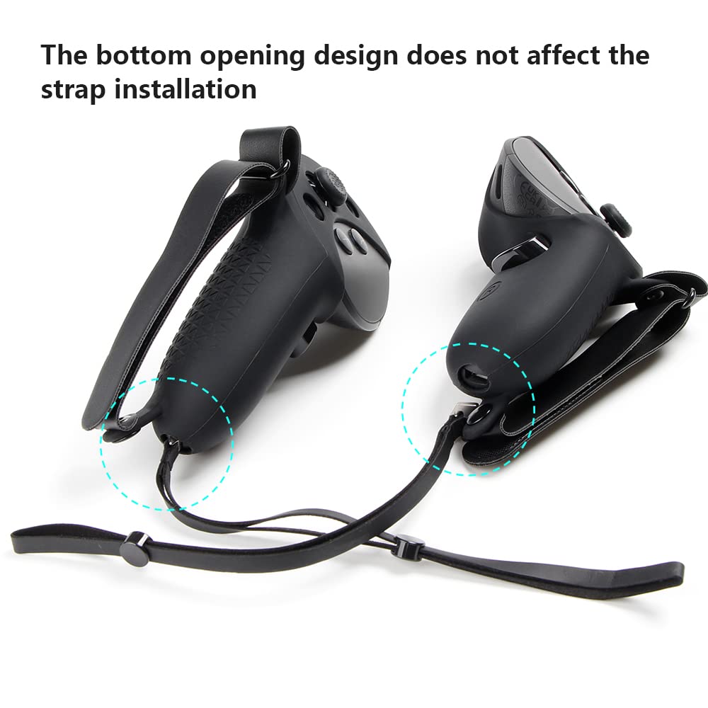 Meta Quest Pro Controller Silicone Grip Cover - Dark Black Protector for Enhanced Comfort and Durability, Ideal for VR Gaming and Fitness