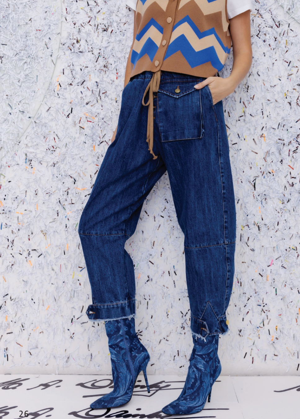 M.A. Dainty Trucker Jean - Women's High Waisted Distressed Denim Jeans for Casual Wear & Street Style Outfits