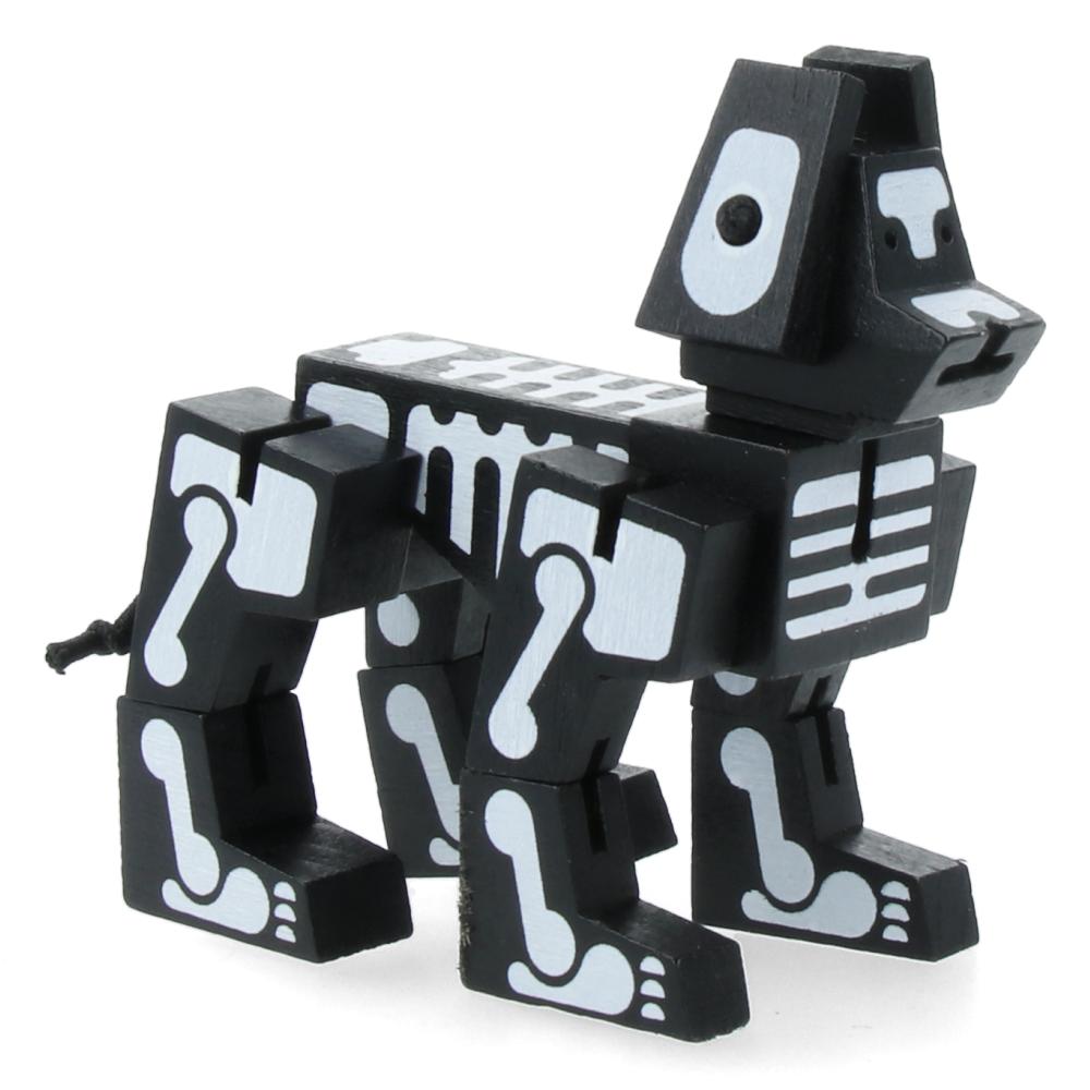 Cubebot Milo Micro Skeleton Black & White - Mini Articulated Robot Toy for Kids & Adults, Perfect for Desk Decor, Stress Relief & Creative Play