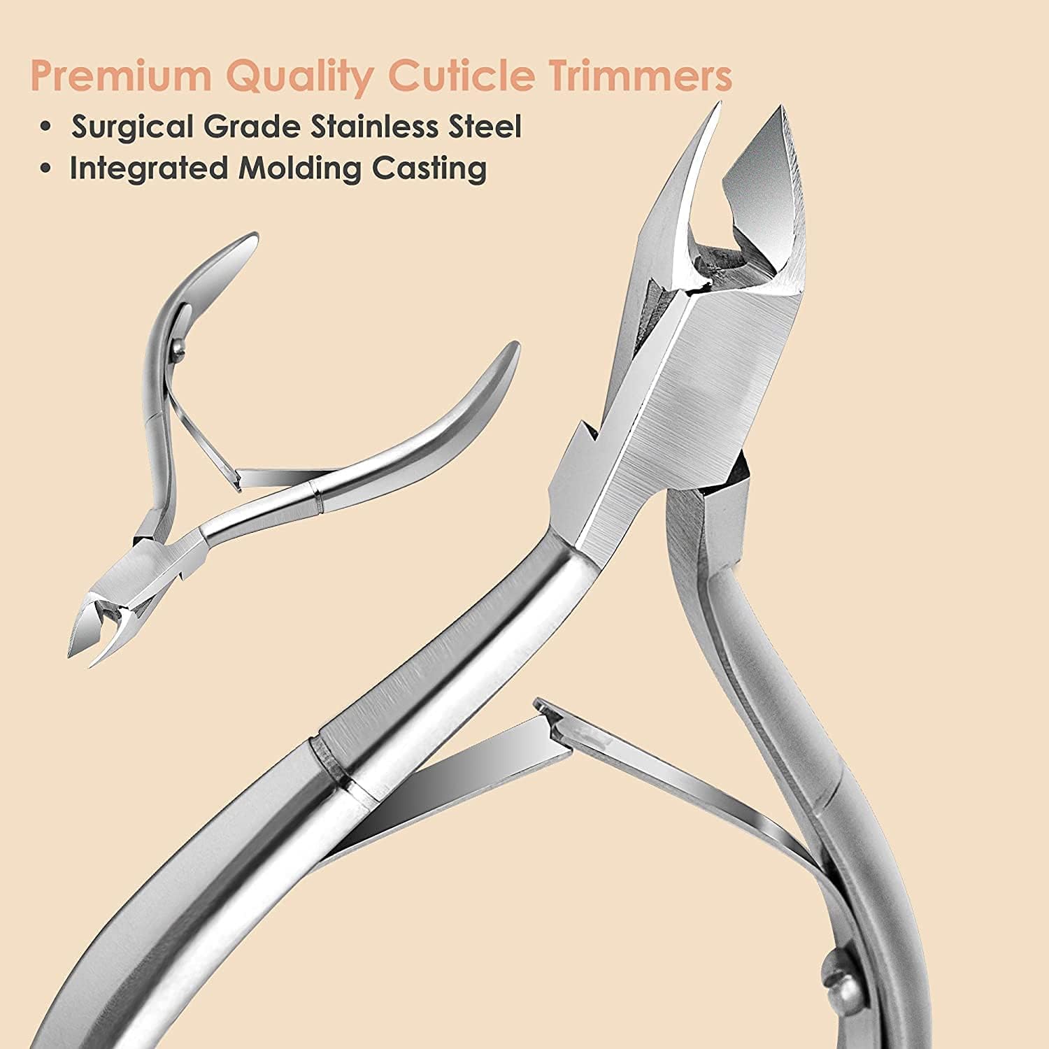 Bolt Bee Professional Nail Cuticle Remover Tool Set - Stainless Steel Dead Skin Cutter, Pusher & Fork for Manicure & Pedicure - Perfect for Home Nail Care & Salon Use