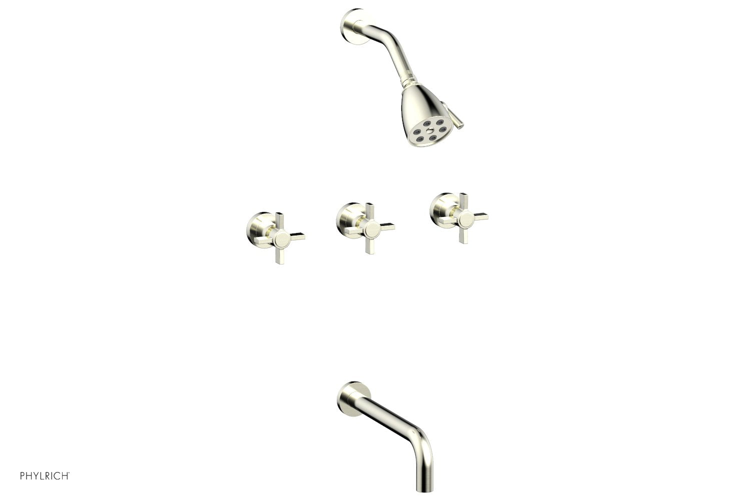Premium 3-Handle Tub and Shower Faucet Set with 10