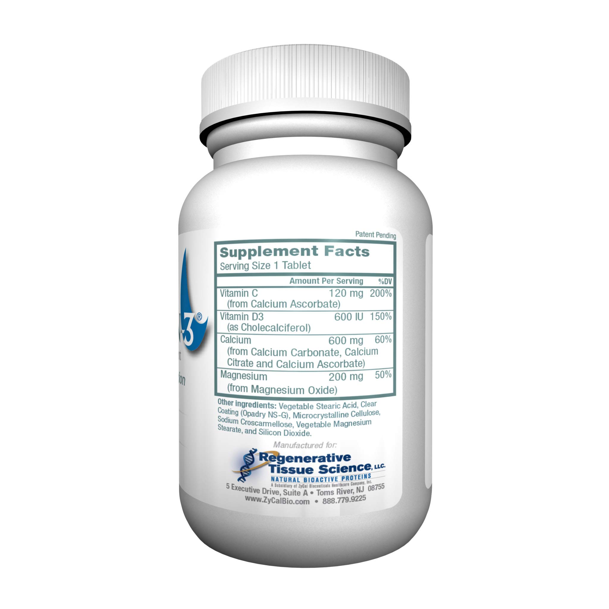 Tricalcidin-3 Extra Strength Bone Support Supplement - Premium Blend of 3 Calciums for Bone Tissue Fortification & Stem Cell Activation | 120 Capsules for Complete Bone Health System | Supports Active Lifestyles & Aging Wellness