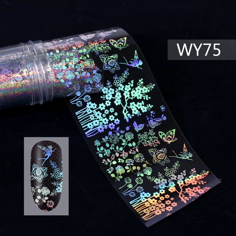 Holographic Laser Transfer Foil Roll - WY Series for DIY Crafts, Nail Art, and Scrapbooking | Premium Adhesive Foil for Creative Projects