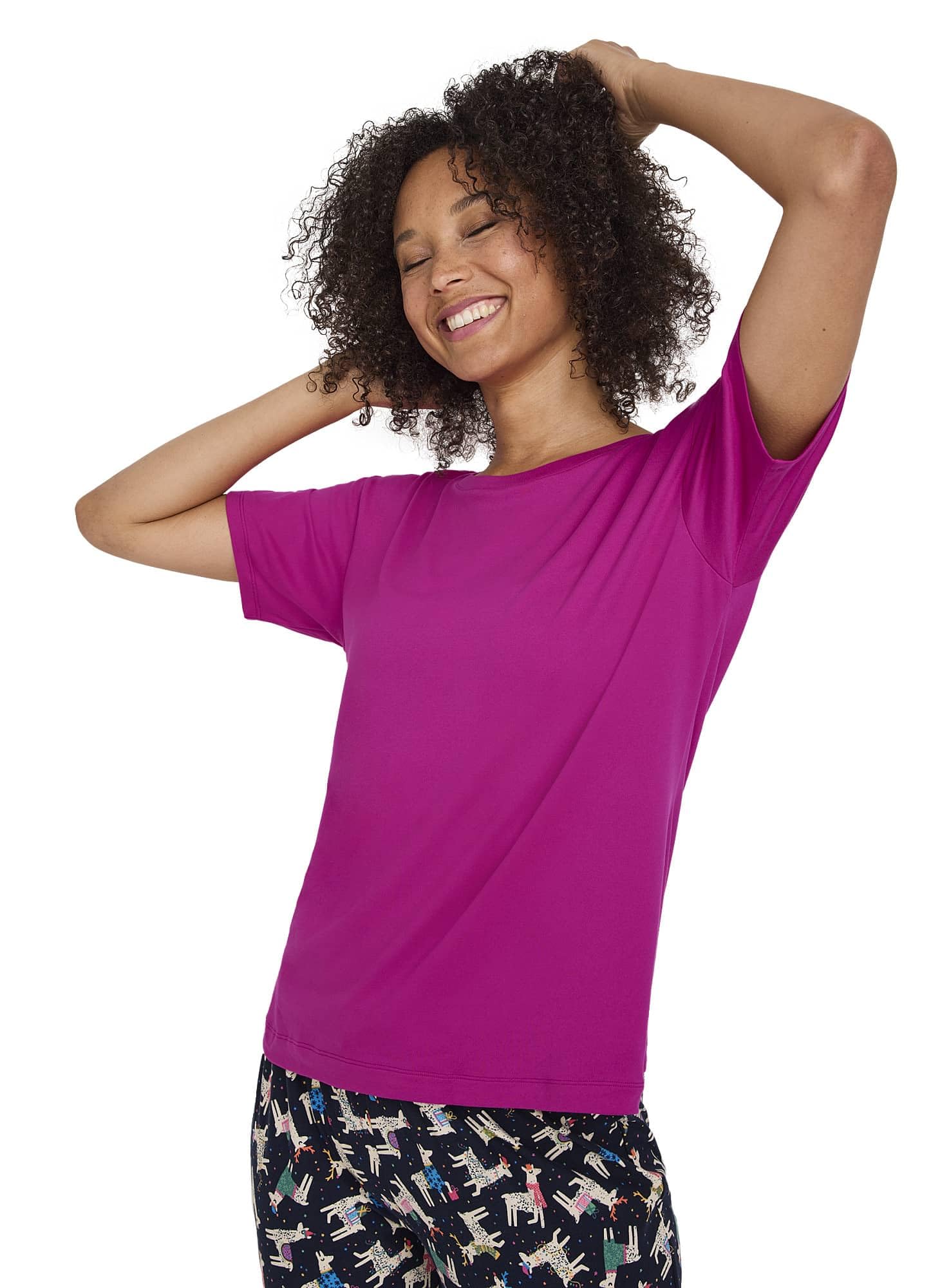 Jockey Women's Soft Essentials Short Sleeve Sleep Tee - Comfortable Cotton Pajama Top for Lounge & Sleep - Perfect for Nightwear, Relaxing at Home or Travel
