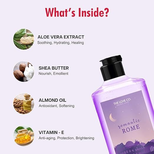 Romantic Rome Body Wash - 8.5 fl oz | Vegan & Paraben Free Shower Gel for Sensitive Skin | Perfect for Relaxing Baths & Spa Nights