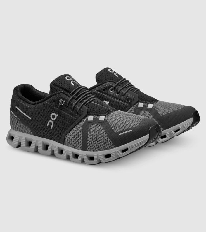 ON Men's Cloud 5 Push Running Shoes - Lightweight & Cushioned Sneakers for Jogging, Gym Workouts & Everyday Wear (Rock/Black)