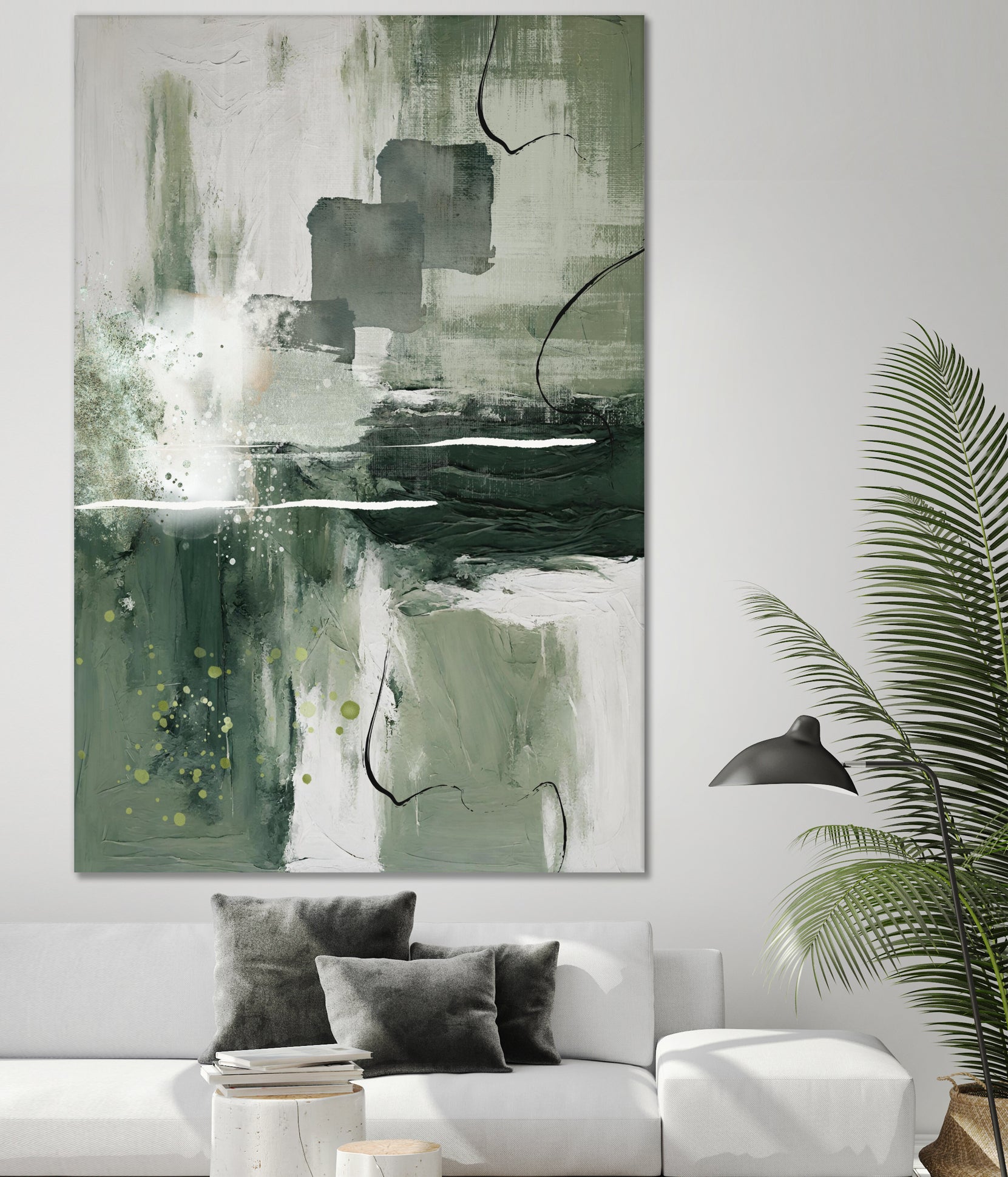 Premium Canvas Greens 1 - High-Quality Artificial Plants for Home & Office Decor - Perfect for Living Room, Bedroom, and Workspace Decoration