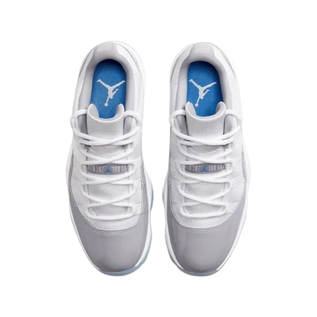 Air Jordan 11 Low Sneakers - White Cement Grey & University Blue (AV2187-140) | Men's Basketball Shoes for Casual Wear & Street Style