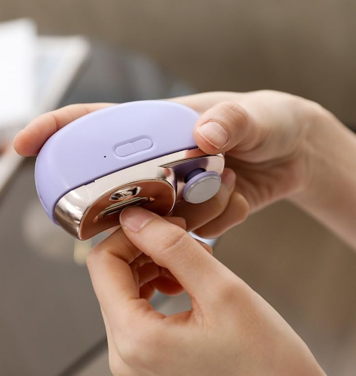 Electric Nail Grinder for Baby & Adults - Multi-Function Nail Trimmer with Polisher, Anti-Splash & Anti-Pinch Design, Safe Automatic Nail Clipper (Pink) - Perfect for Home Use, Travel & Baby Care