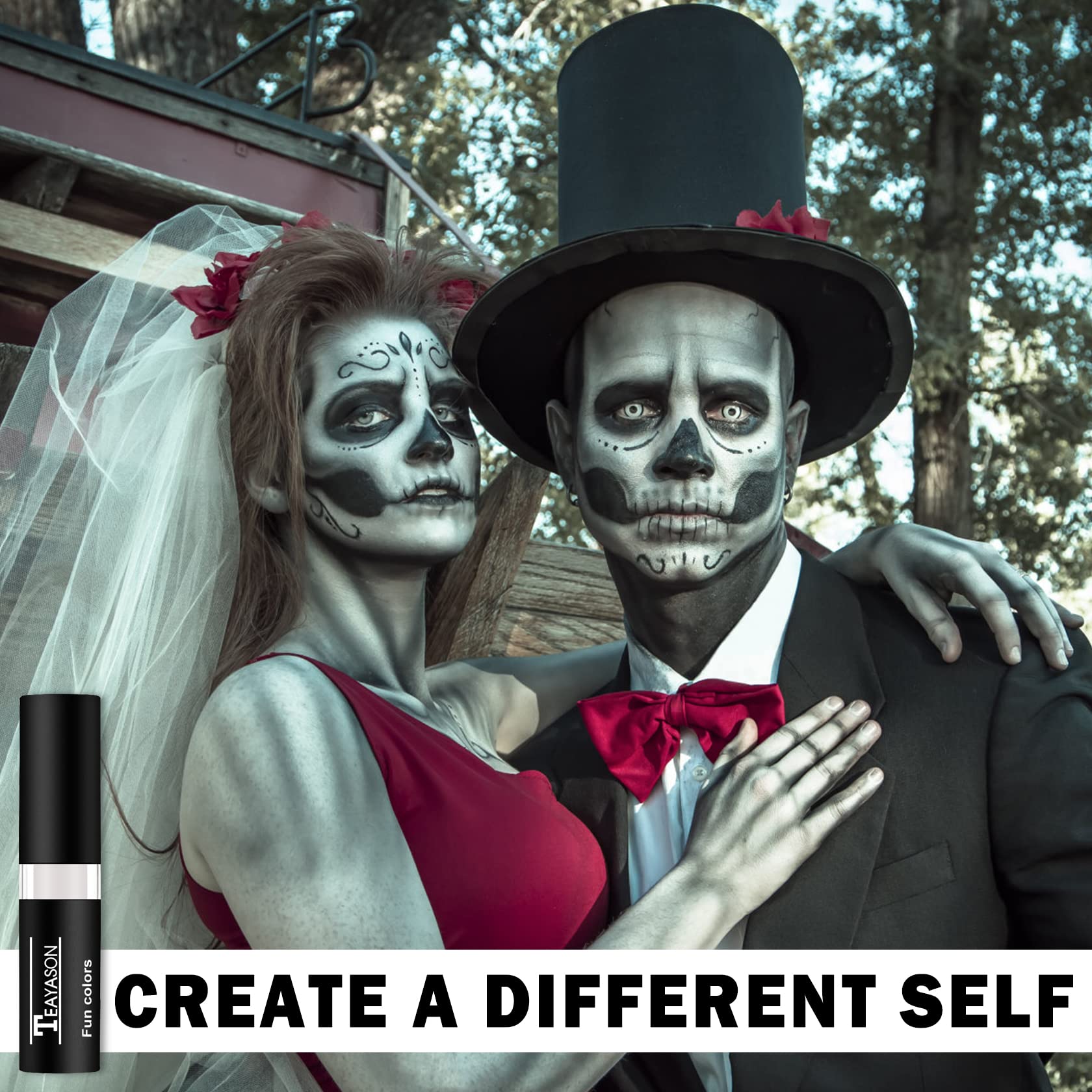 Professional White Clown Makeup Stick - Waterproof Face & Body Paint for Halloween, Cosplay, Football, Baseball, Softball, Goth & Vampire SFX Makeup - Perfect for Costume Parties, Theater Performances & Sports Events