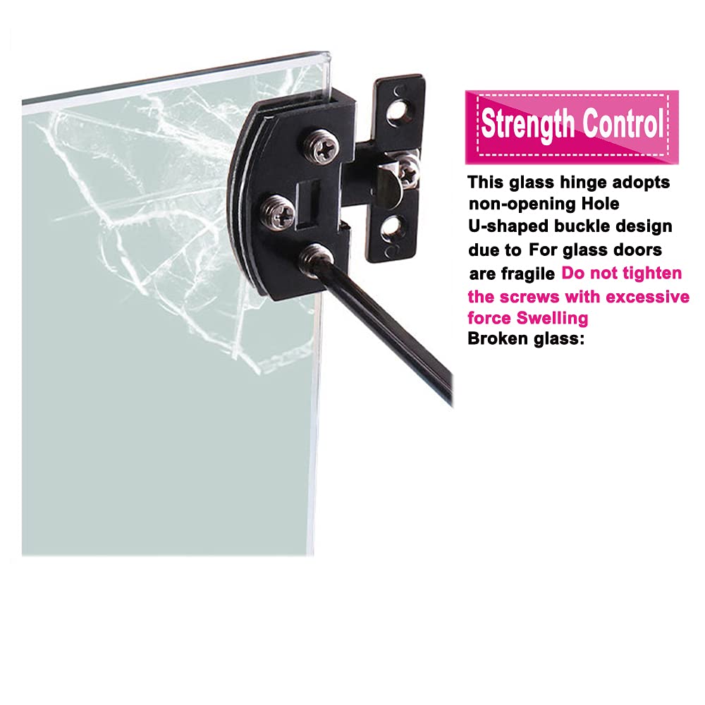 10 Pairs (20 Pieces) Black Cabinet Glass Door Hinges for 5-8mm Glass - Perfect for Display Cabinets, Wine Cabinets, and Clamping Door Applications