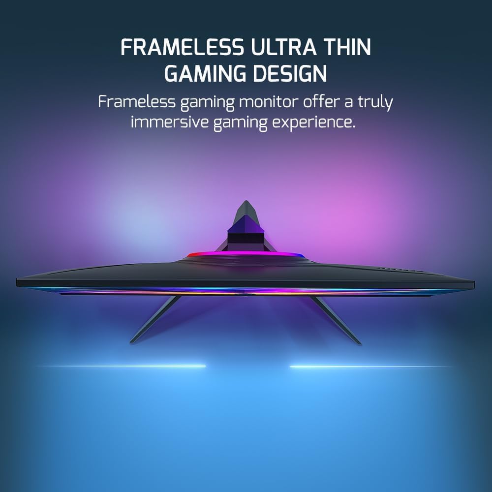 Gamepower Ace A20 27 Inch Gaming Monitor - 75Hz, 1ms Response, Full HD 1080P VA Panel, HDR, Frameless Design, RGB Backlight - Perfect for PC Gaming, Home Office & Entertainment Setup