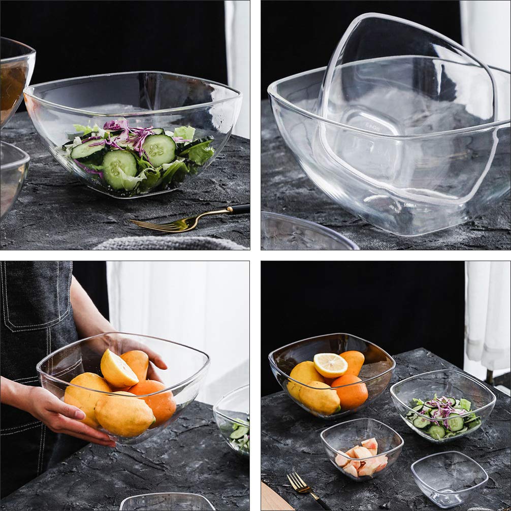 DOITOOL 1pc Large Acrylic Salad Mixing Bowl - 5QT Capacity, BPA-Free Food Serving Bowl for Vegetables, Desserts, Fruits | Perfect for Kitchen Prep, Party Serving & Meal Prep