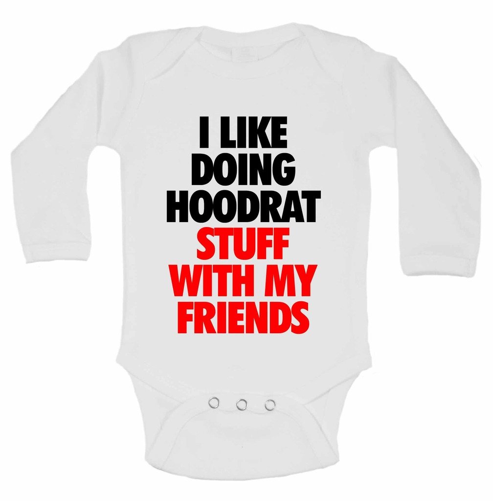 Funny Hip Hop Hoodrat Stuff with My Friends T-Shirt - Royaltee Shirts for Boys & Girls 9-12 Months, White - Perfect for Casual Wear, Playdates & Hip Hop Themed Parties